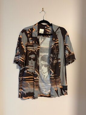 Paul Smith Faces Graphic Short Sleeve Shirt - Black, Gray, Orange